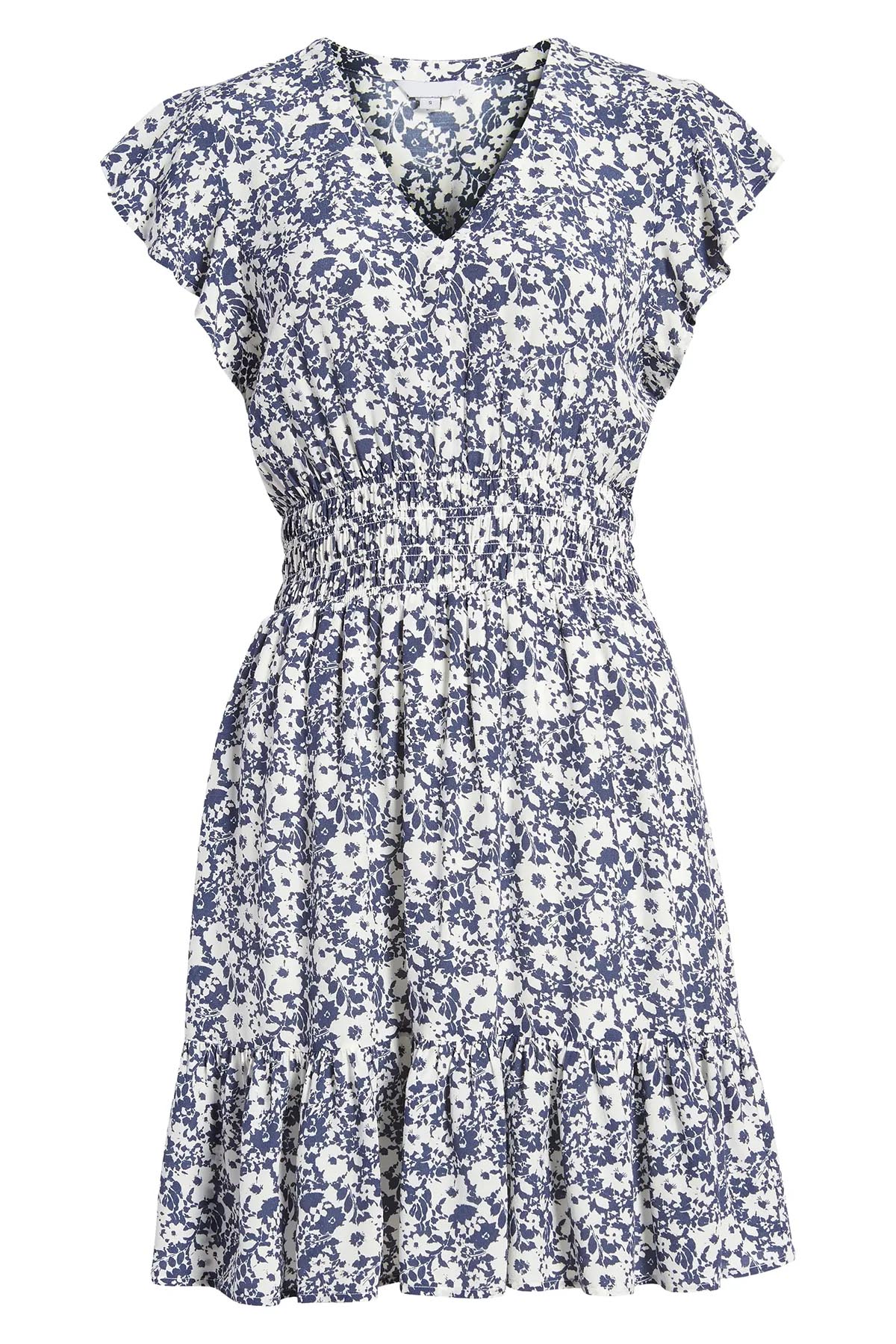 Desenli Kısa Kollu Elbise