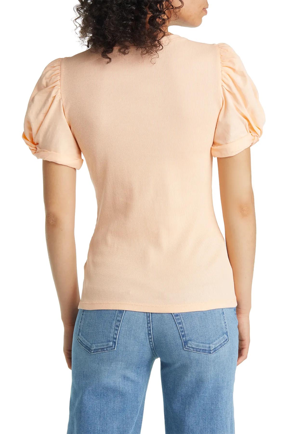 Kısa Kollu Pudra Bluz